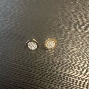 Gold and Silver Stud Earrings